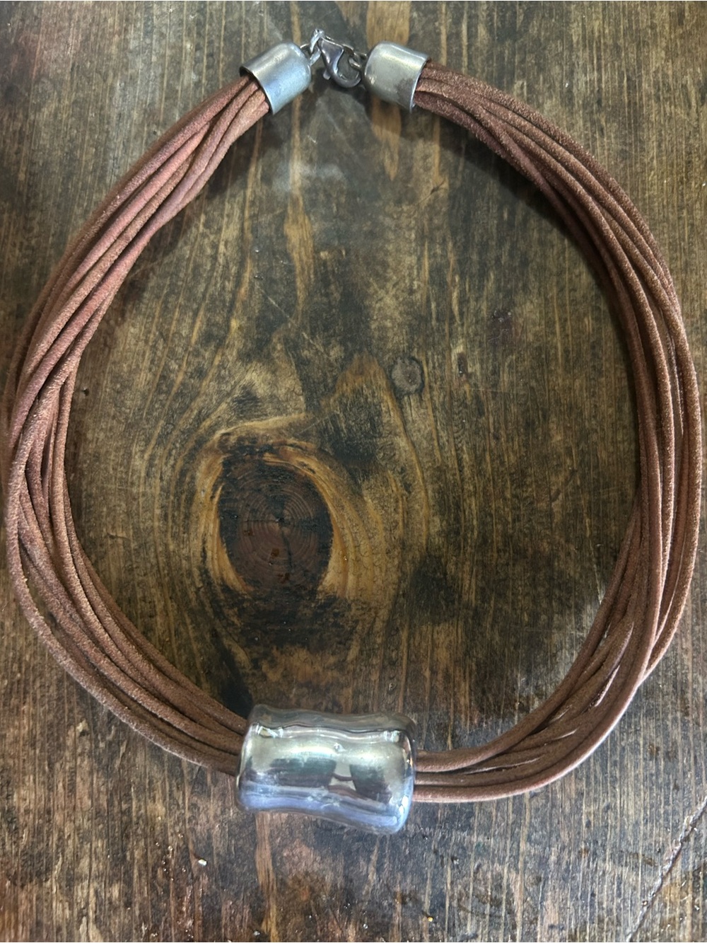 Silpada Leather 925 Sterling Silver Pendant Necklace NO905